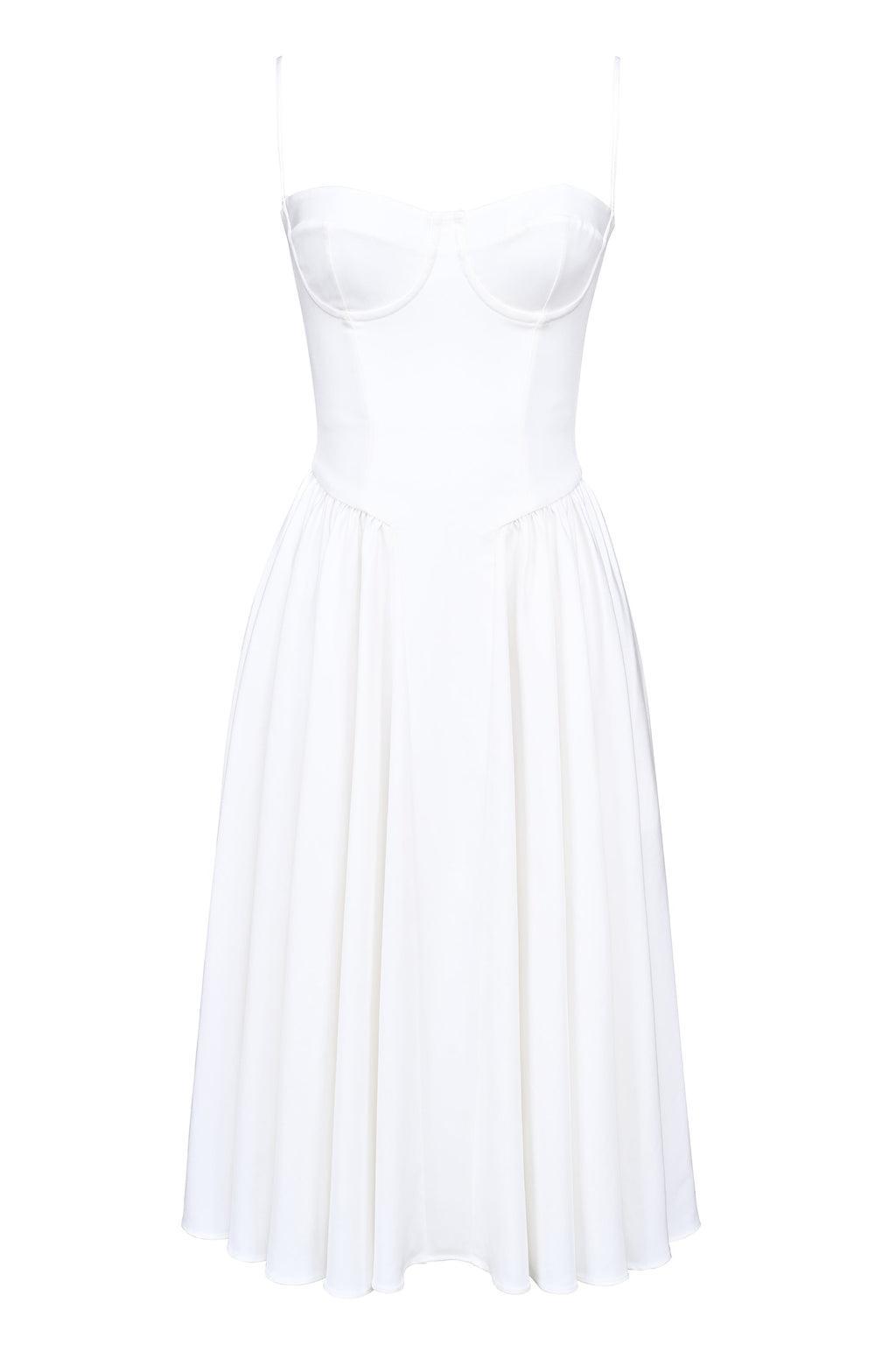 white corset midi dress