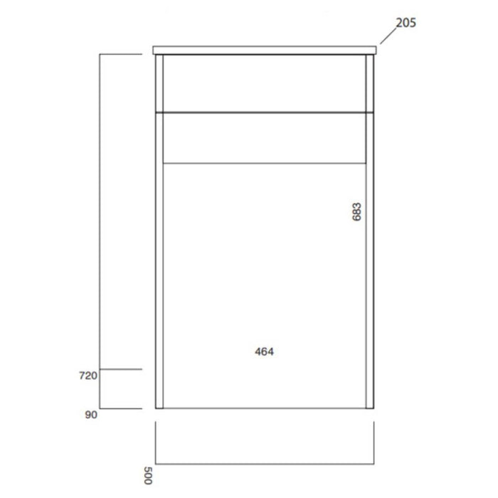 Baltimore 500mm WC Unit - Graphite Oak