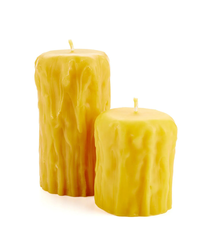 Beeswax Rustic Pillar Candles