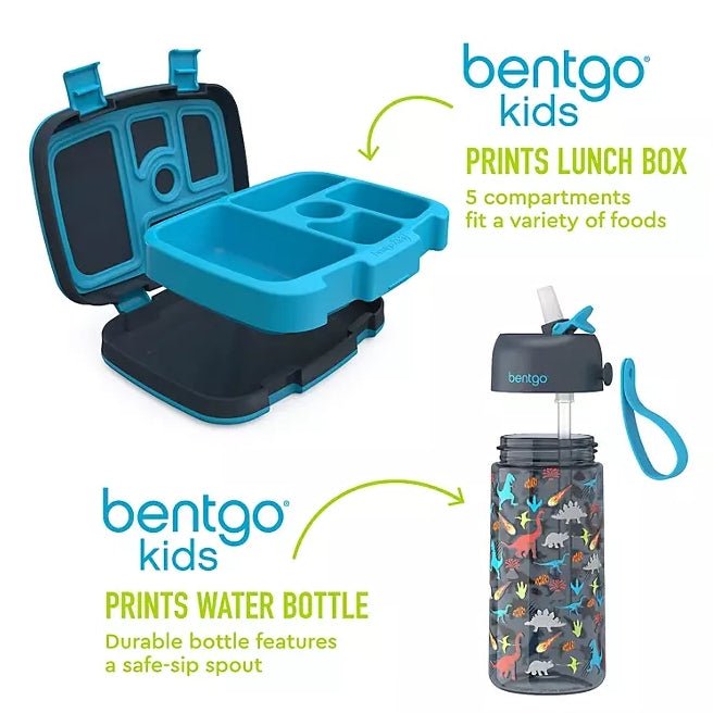 Bentgo Kids Prints Lunch Box & Water Bottle Set - 4 Styles - Wichita Home Outlet