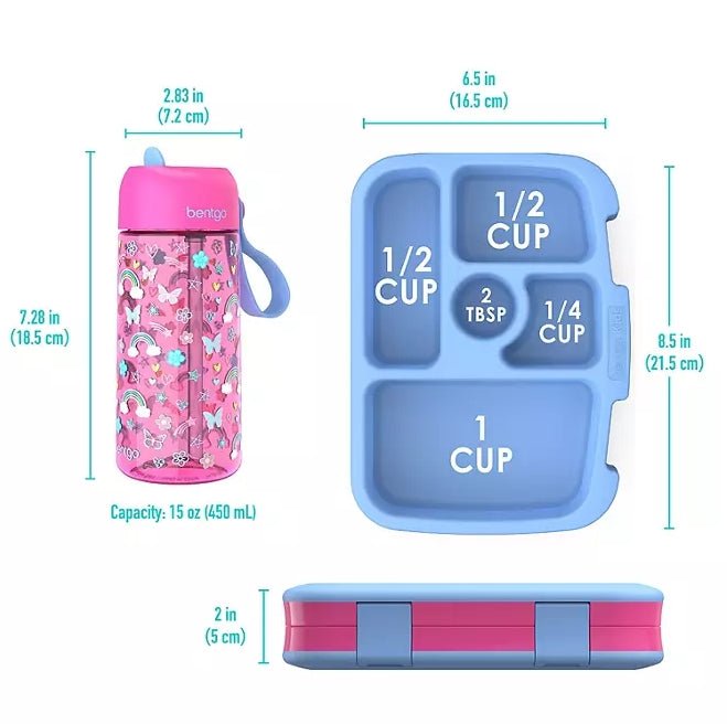 Bentgo Kids Prints Lunch Box & Water Bottle Set - 4 Styles - Wichita Home Outlet