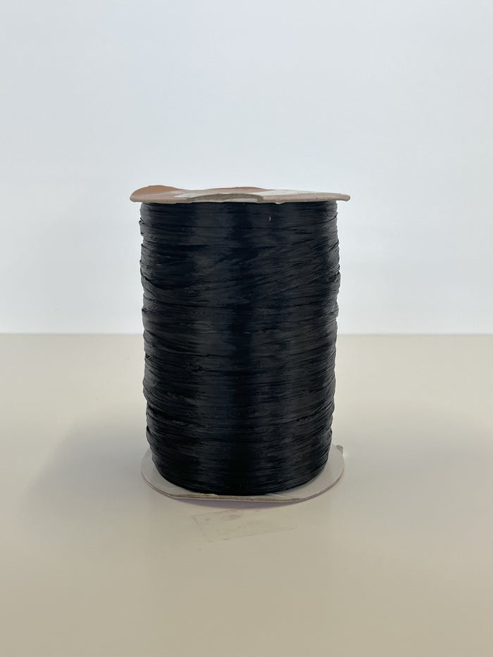 Black Rayon Raffia Ribbon