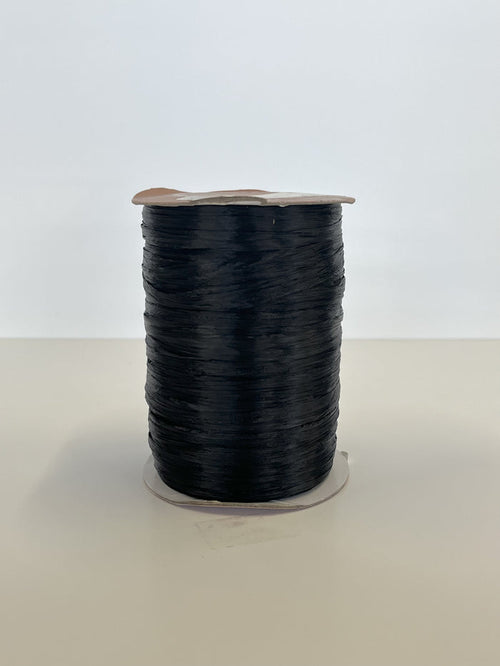Black Rayon Raffia Ribbon