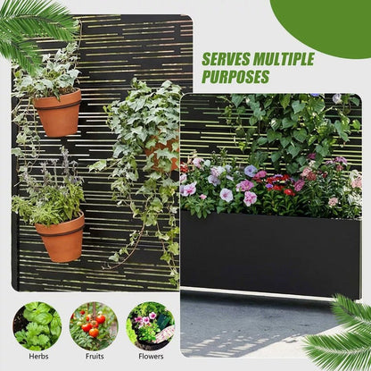Black Wrought Iron Rect Planter Box Trellis - Wichita Home Outlet
