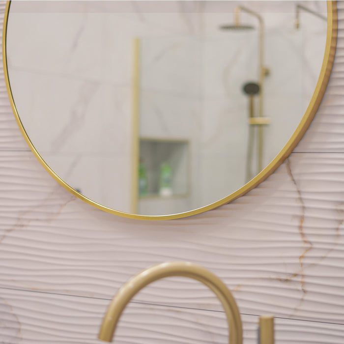 Brushed Brass 800mm x 800mm Plain Round Frame Mirror