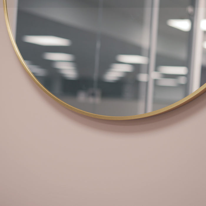 Brushed Brass 800mm x 800mm Plain Round Frame Mirror