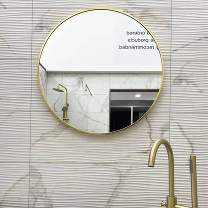 Brushed Brass 800mm x 800mm Plain Round Frame Mirror