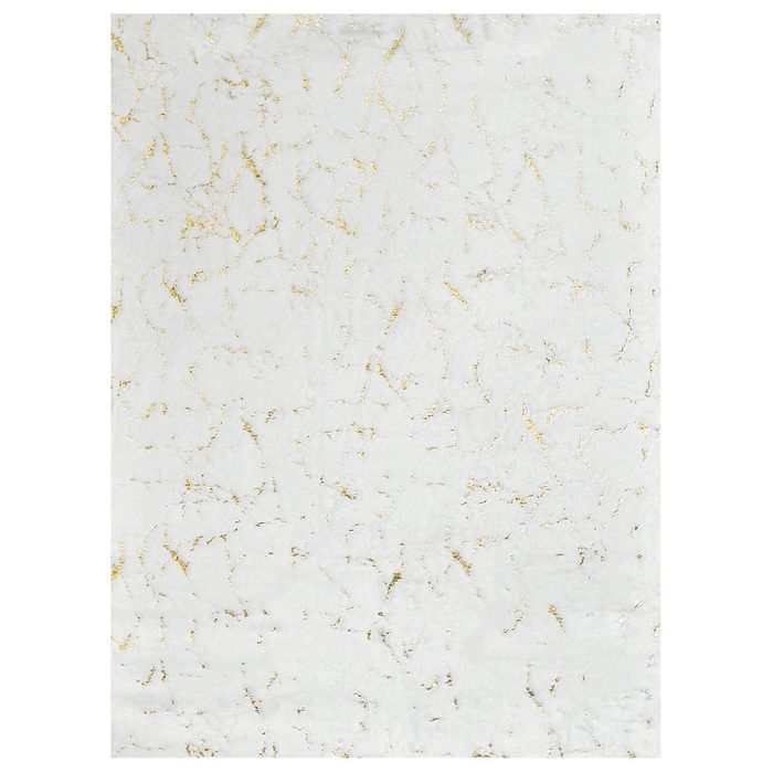 Bunny Faux Fur Area Rug - Foil White Gold - 5' x 7' - Wichita Home Outlet