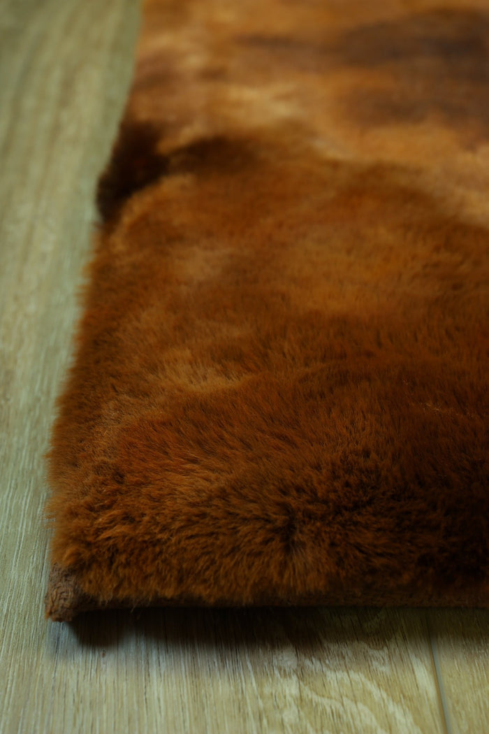 Bunny Faux Fur Area Rug - Tie Dye Brown - 5' x 7' - Wichita Home Outlet