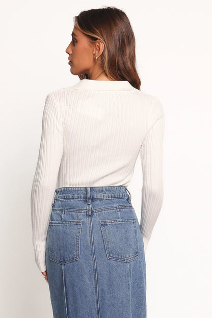 Emmerson Long Sleeve Knit Top - White