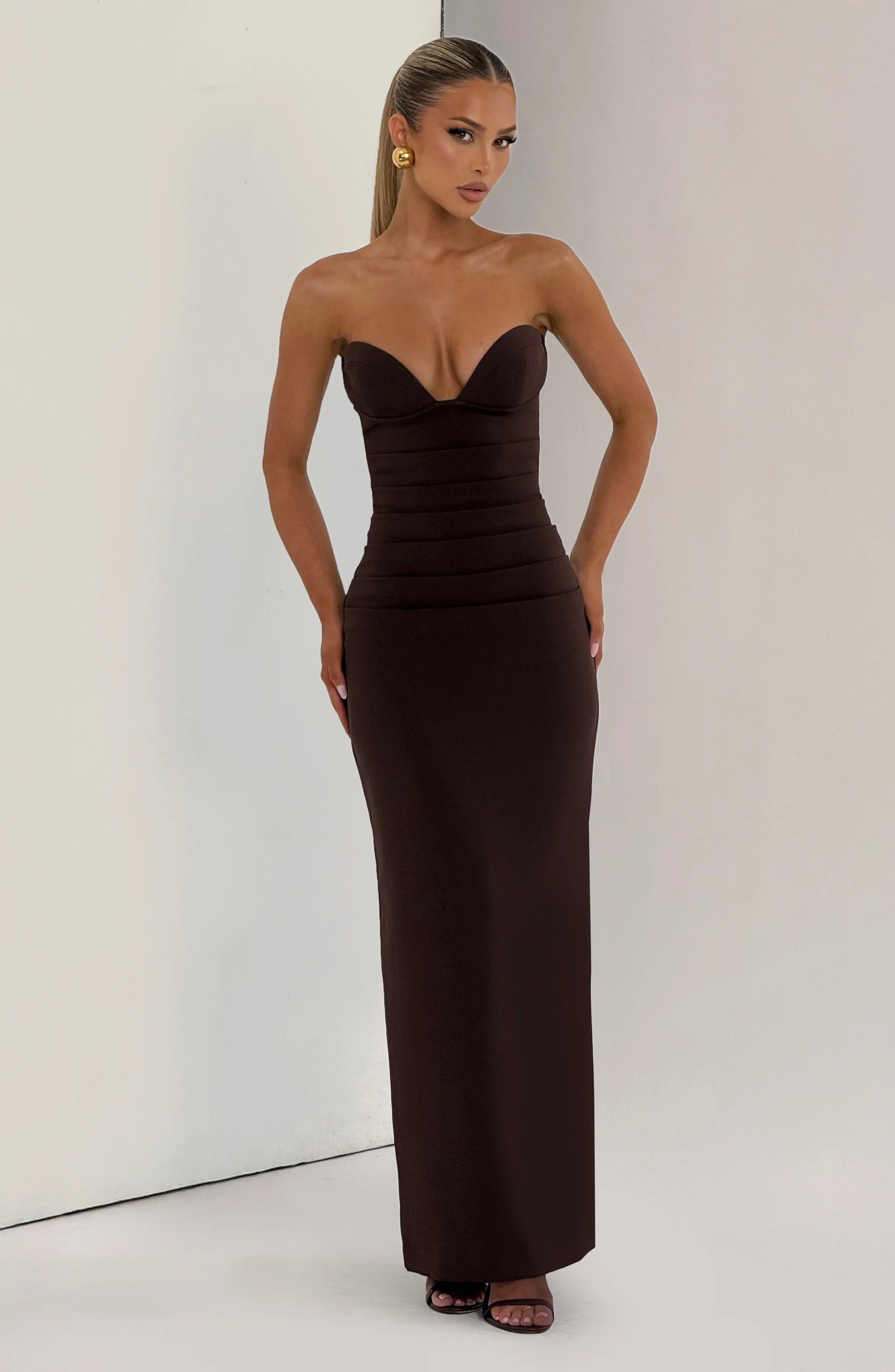 Lindsey Maxi Dress - Plum Brown