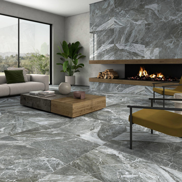 Chantal Natural Polished 60 x 120cm Rectified Porcelain Tile - 1.42 sqm perbox
