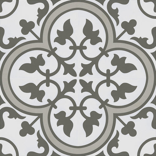 Chartwell Silver 45 x 45cm Porcelain Pattern Tile - 1.22 sqm perbox