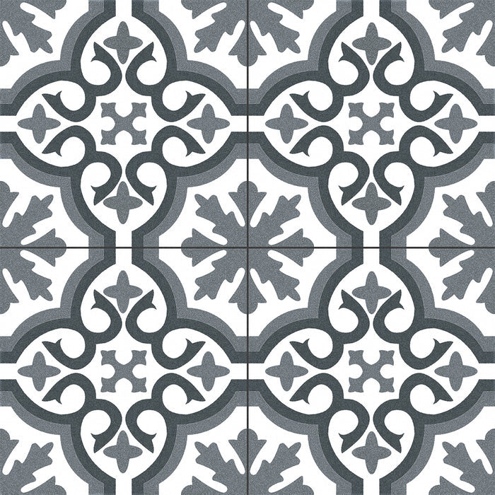 Chelsea Graphite 45 x 45cm Porcelain Pattern Tile - 1.22 sqm perbox