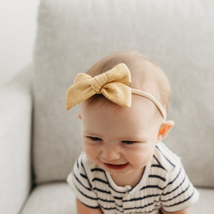 Copper Pearl Classic Nylon Bow | Marigold
