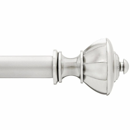 Coronation 1" Adjustable Curtain Rod - Nickel, 36" - 72" - Wichita Home Outlet