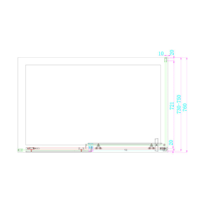 Dawn Artemis 760mm Frameless Side Panel