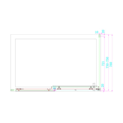 Dawn Artemis 760mm Frameless Side Panel