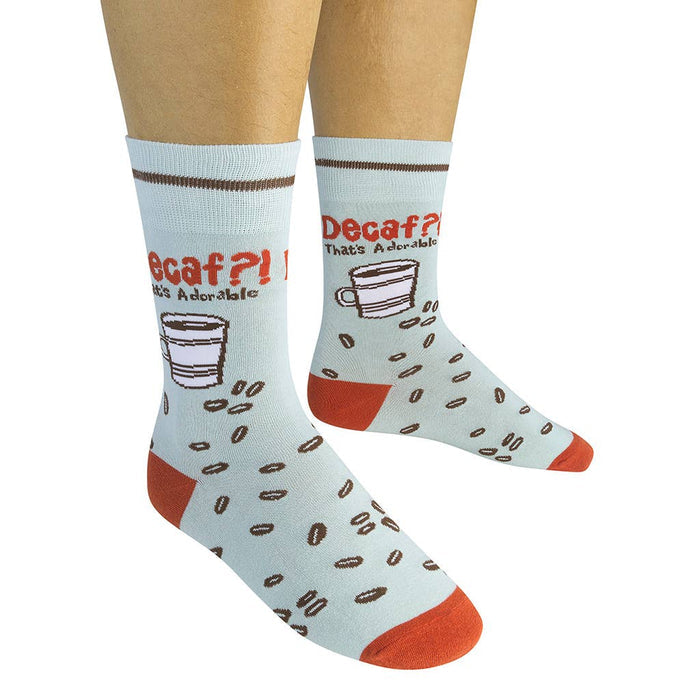 Decaf? That’S Adorable Coffee Socks - Closeout | Funatic - Wichita Home Outlet