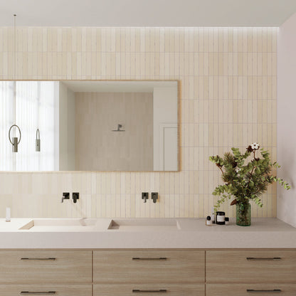 Downtown Matt Beige Cream 5 x 25cm Porcelain Wall Tile - 0.75sqm perbox