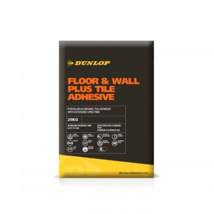 Dunlop Floor & Wall Plus Tile Adhesive White 20KG