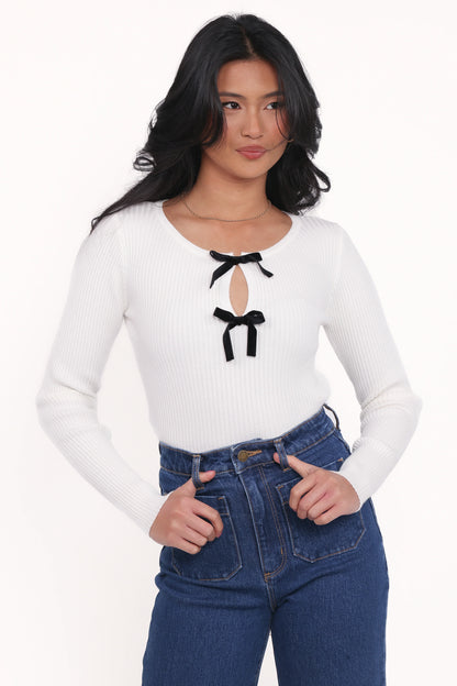 Elba Knit Top - White