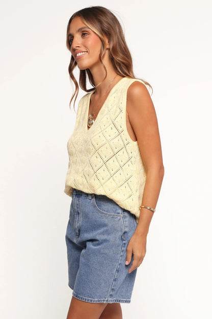 Palma Knit Top - Butter Yellow