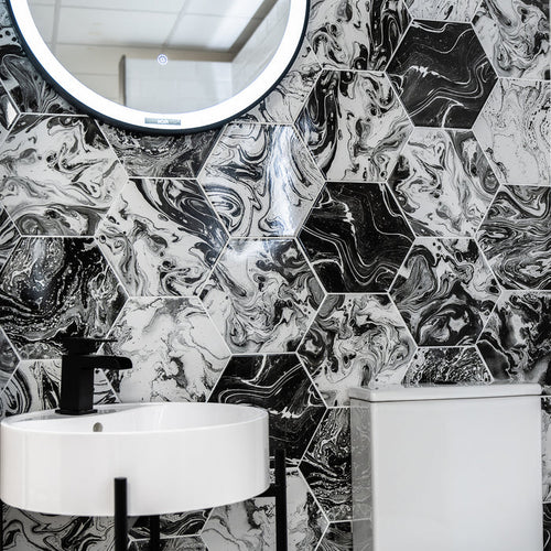 Ebru Shiny 23 x 27cm Hexagon Tile - 0.75sqm perbox