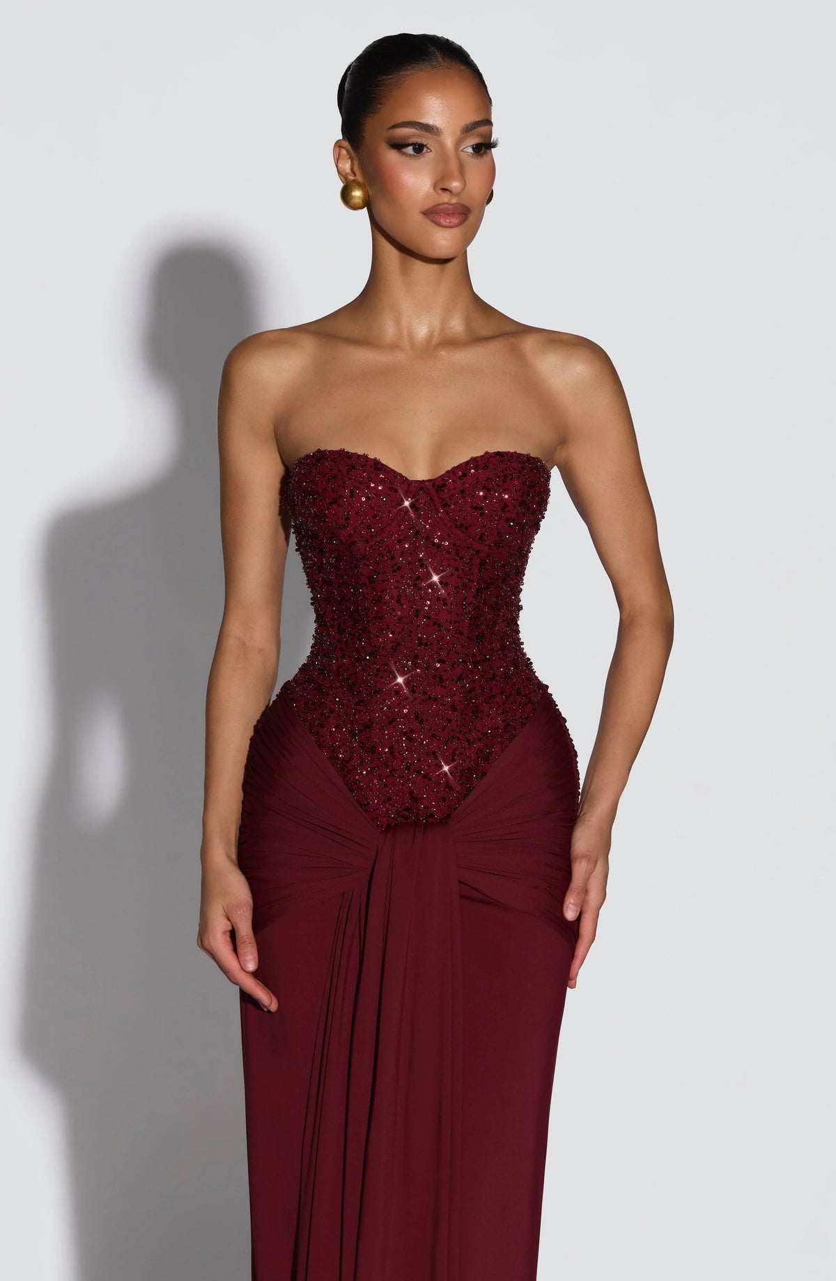 Carina Maxi Dress - Burgundy
