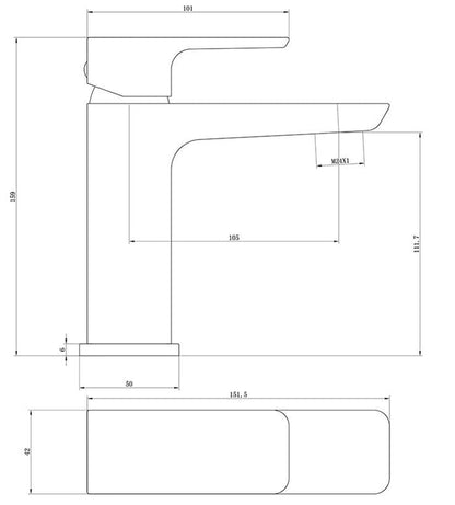 Eliseo Ricci Sharpe Mono Basin Mixer inc. Waste - Matt Black