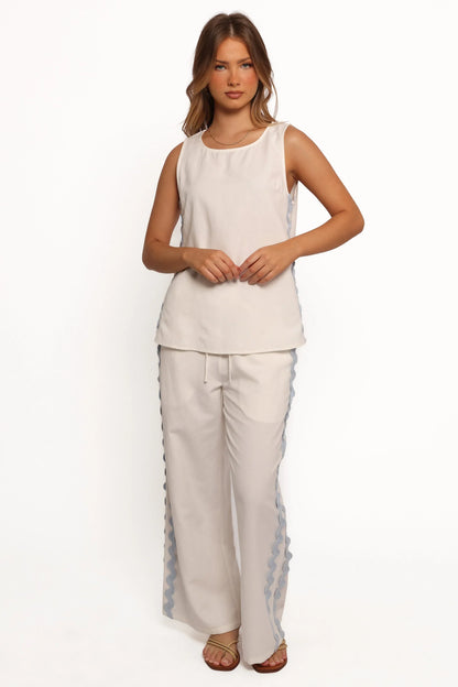 Jasinta Top - Cream Blue