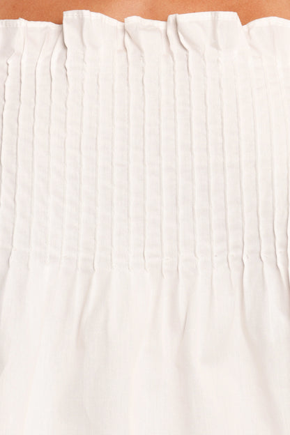 Carson Pleated Top - White