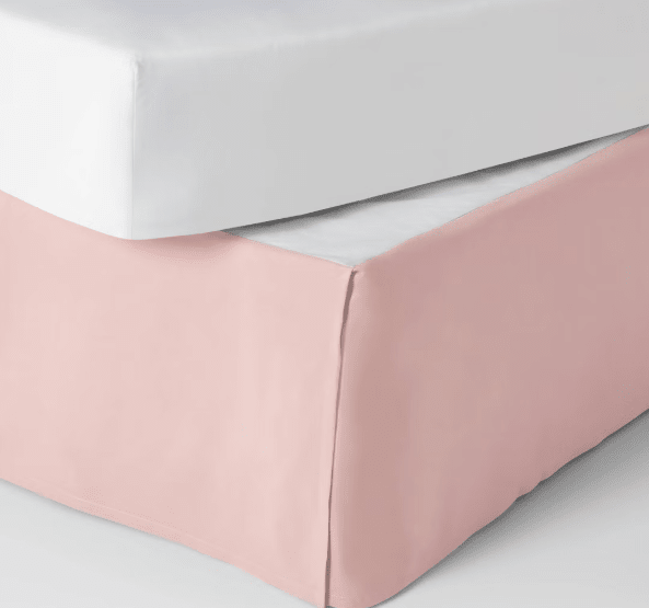 Full Simple Pleat Kids' Bedskirt Pink - Full Size, Solid Microfiber, OEKO - TEX Certified, 14" Drop - Wichita Home Outlet