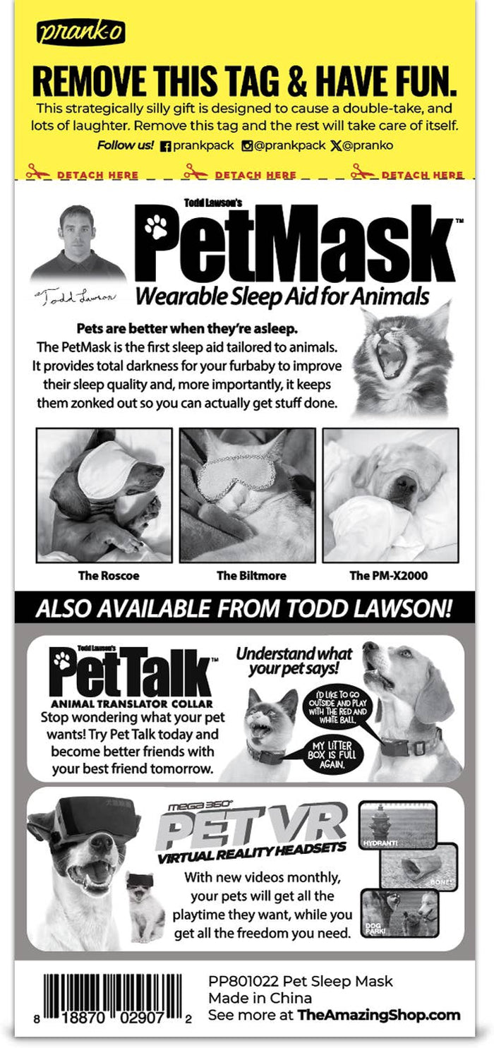 Funny Prank Gift: Pet Sleep Mask - Wichita Home Outlet