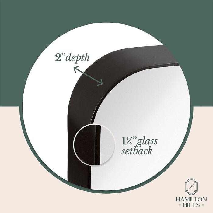 Hamilton Hills 24" x 36" Metal Black Frame Mirror - Wichita Home Outlet