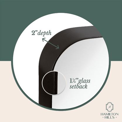 Hamilton Hills 24" x 36" Metal Black Frame Mirror - Wichita Home Outlet