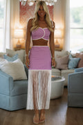 Fourth Quarter Flirt Top and Skirt Set - Purple