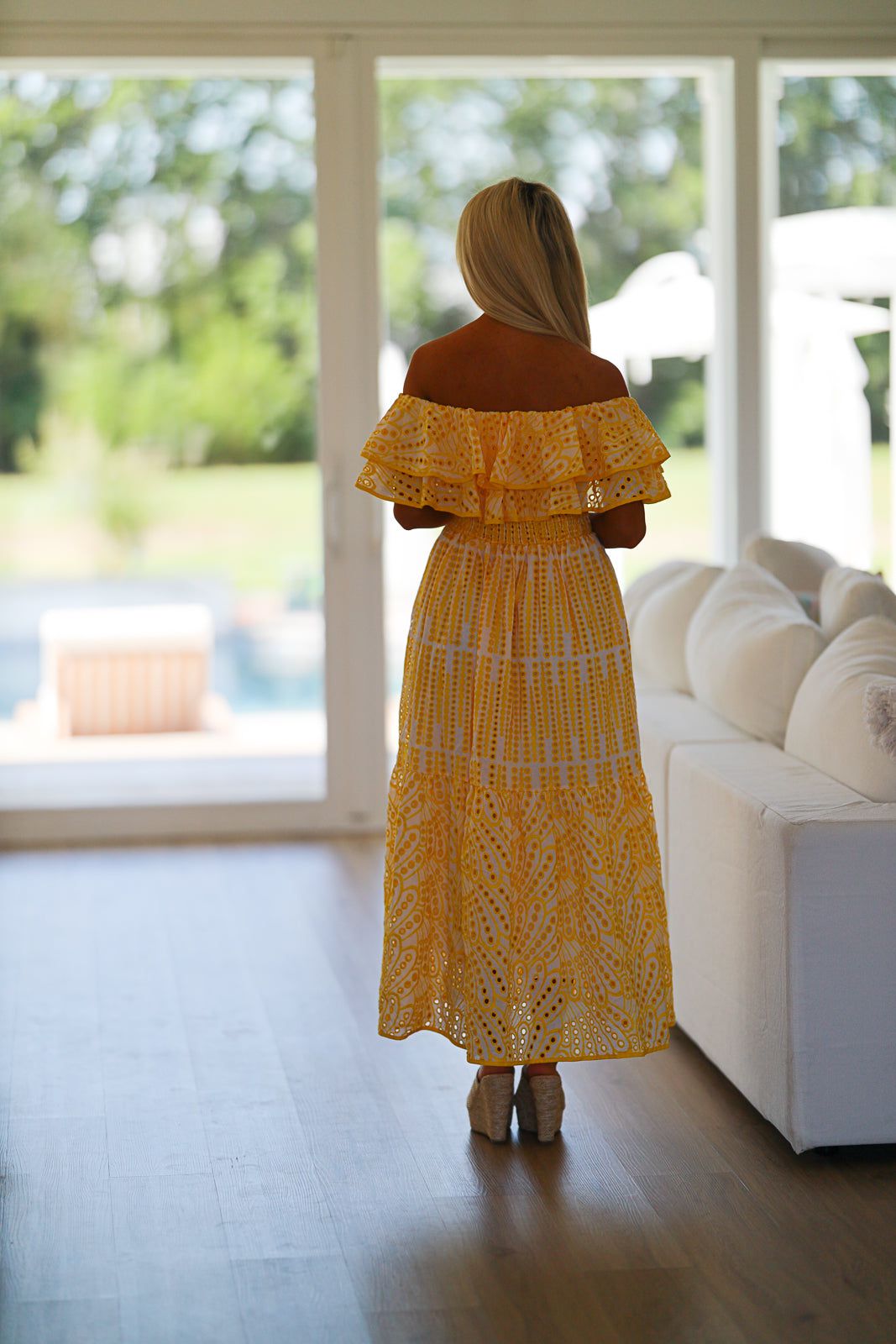 Dayflower Maxi Dress - Yellow and White