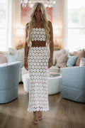 Romance in Bloom Top and Maxi Skirt - White