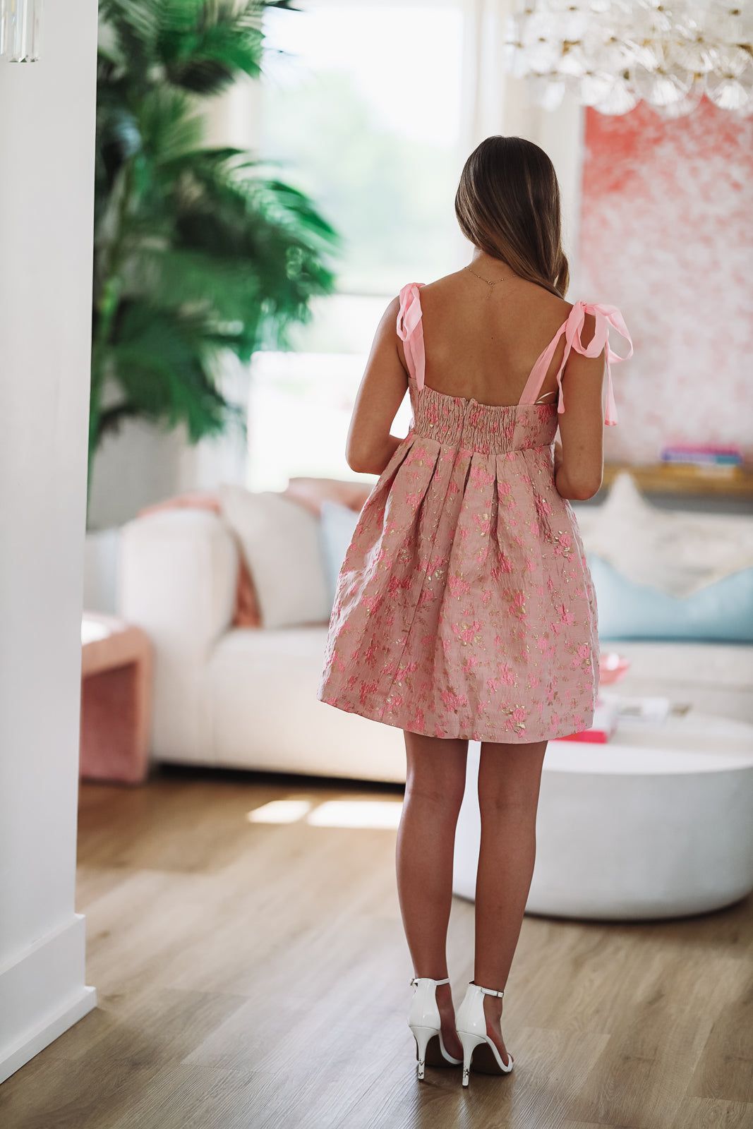 One Step Ahead Floral Mini Dress - Pink