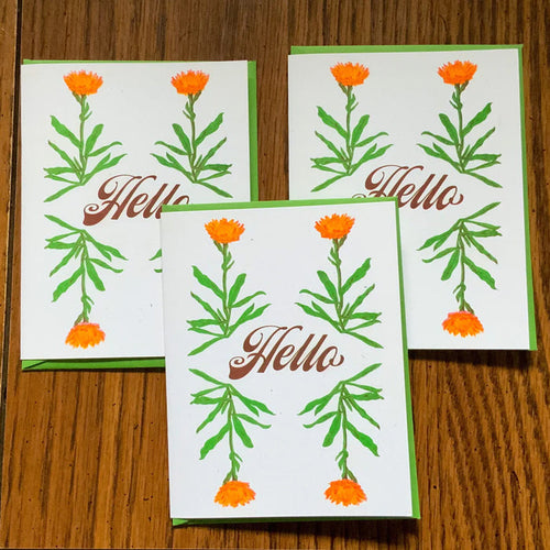 Hello Riso printed card