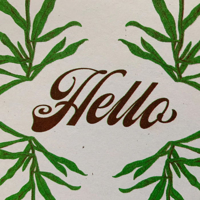 Hello Riso printed card