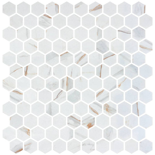 Hex Calacatta Gold Non Slip 30.1 x 29.0cm Mosaic Sheet