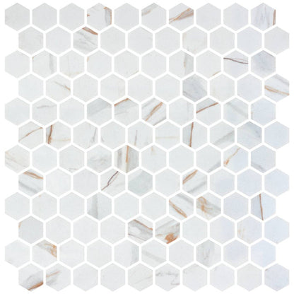 Hex Calacatta Gold Non Slip 30.1 x 29.0cm Mosaic Sheet