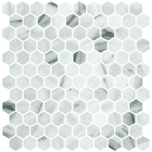 Hex Calacatta Matte Non Slip 30.1 x 29.0cm Mosaic Sheet