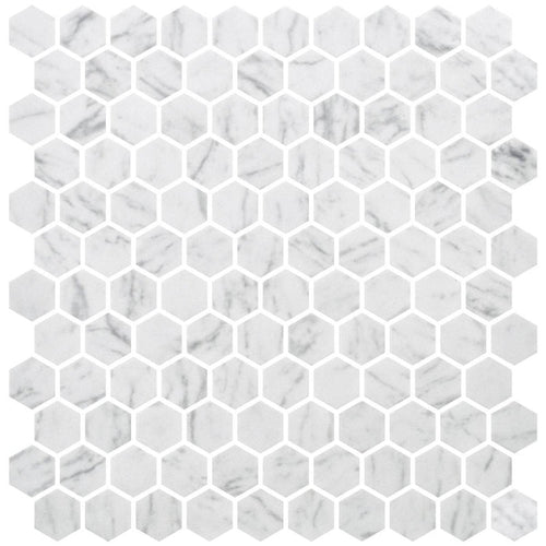 Hex Carrara Non Slip 30.1 x 29.0cm Mosaic Sheet
