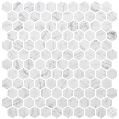 Hex Carrara Non Slip 30.1 x 29.0cm Mosaic Sheet