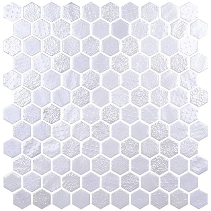 Hex Metal White 30.1 x 29.0cm Mosaic Sheet