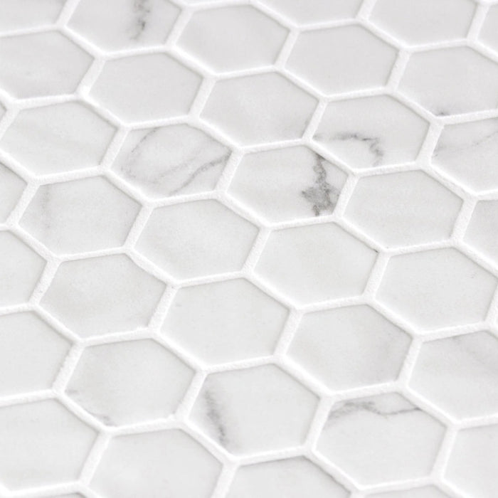 Hex Venato White Matte Non Slip 30.1 x 29.0cm Mosaic Sheet