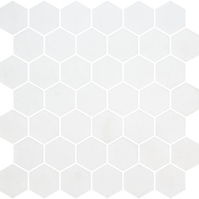 Hex XL Natureglass White Non Slip 28.6 x 28.4cm Mosaic Sheet